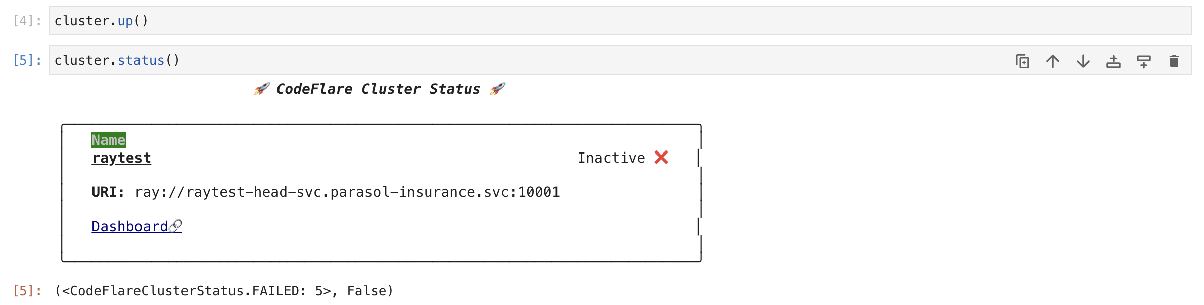 Cluster up and status