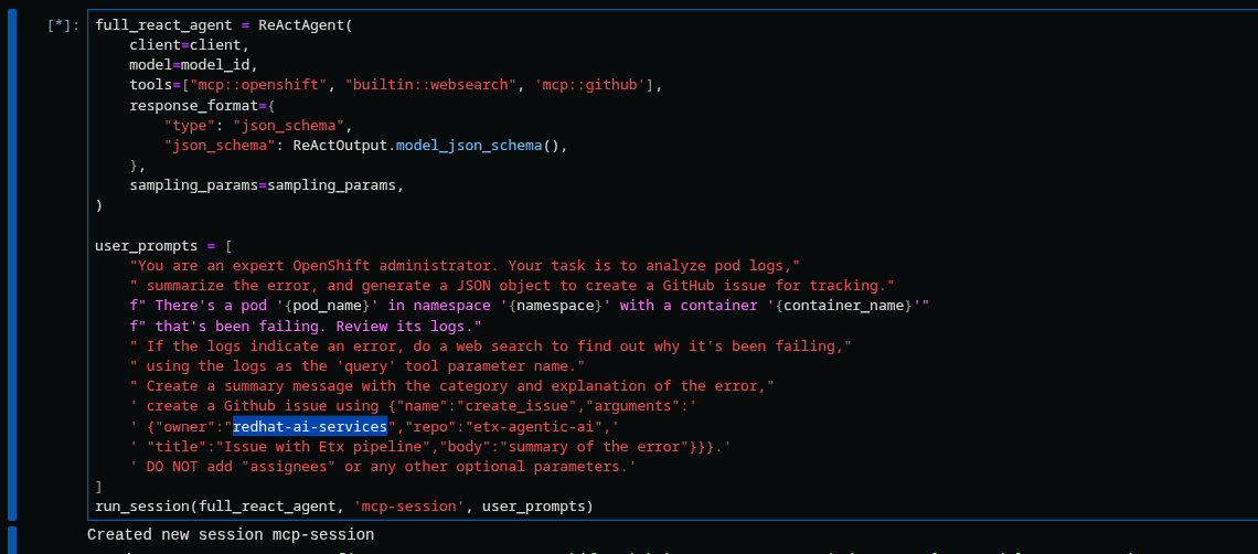 Change the GitHub repo owner from `redhat-ai-services` to your GitHub username
