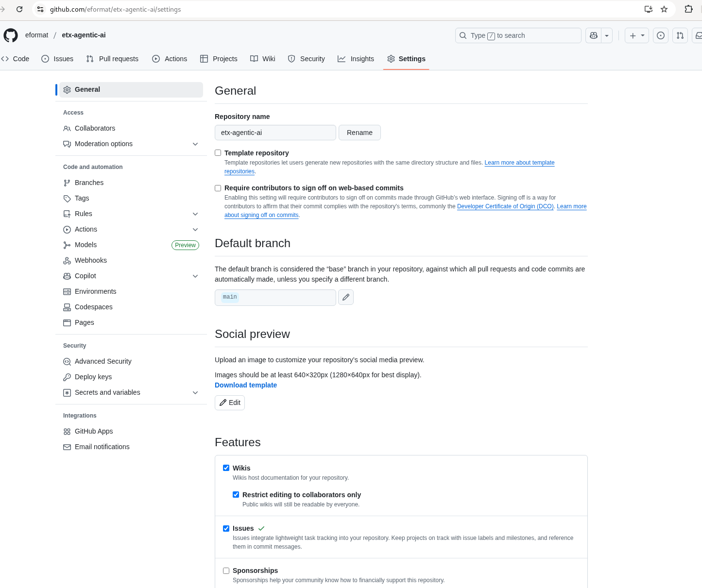 GitHub Repo Enable Issues
