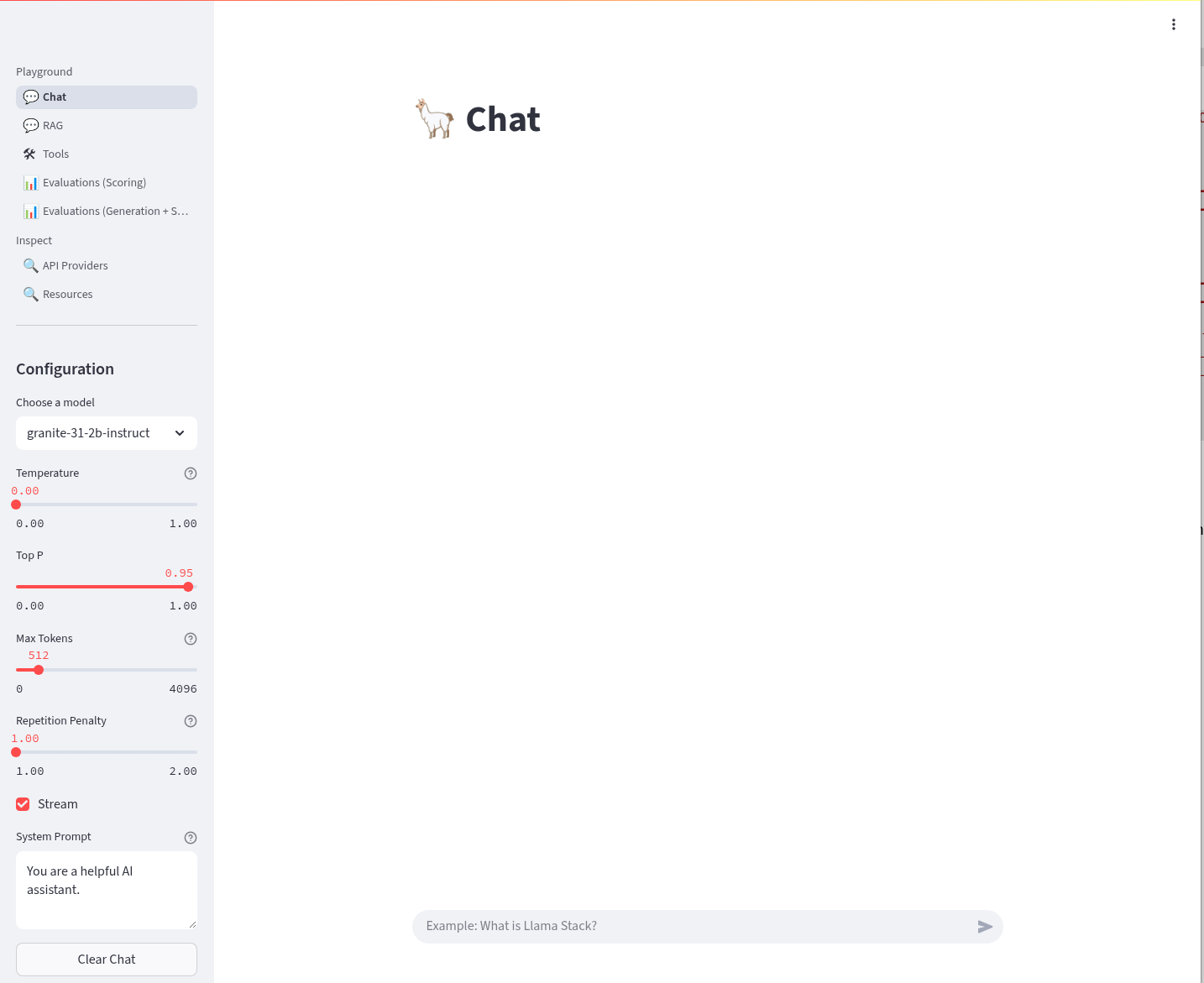 LlamaStack Playground UI