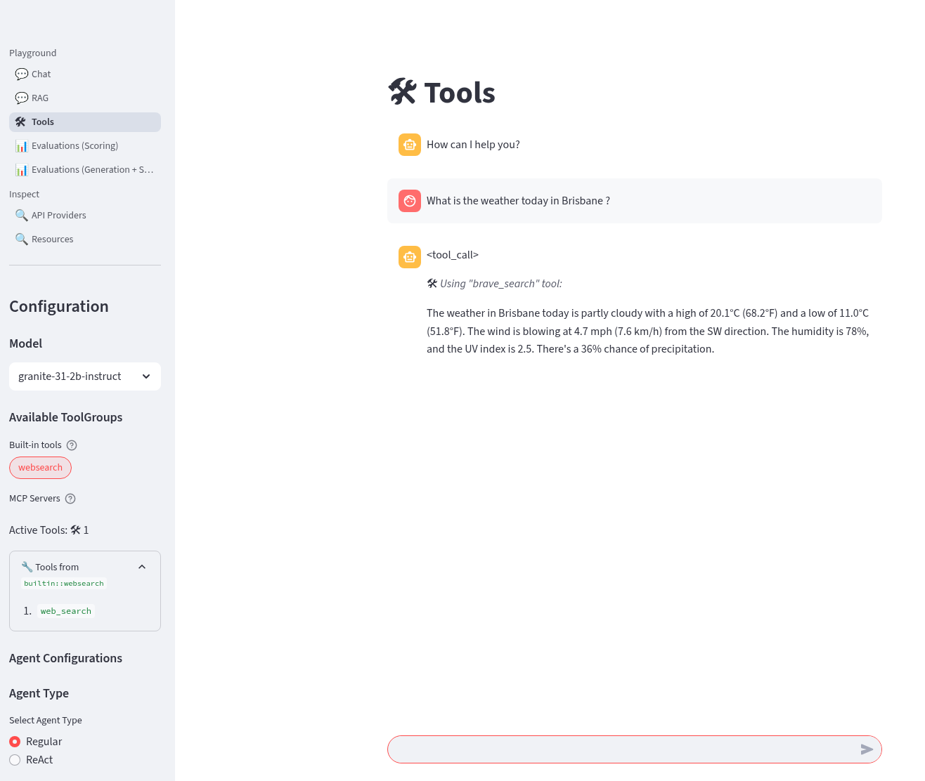 LlamaStack Websearch Agent