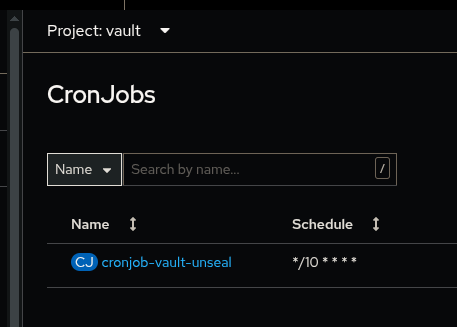 Vault Cronjob Created