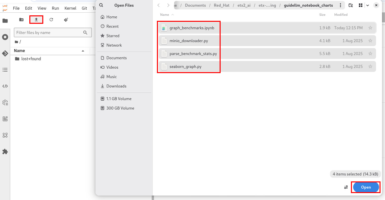 upload notebooks