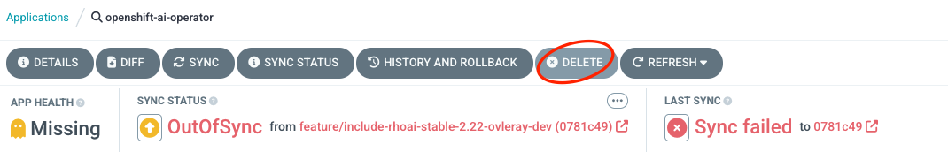 DeleteRHOAIapp