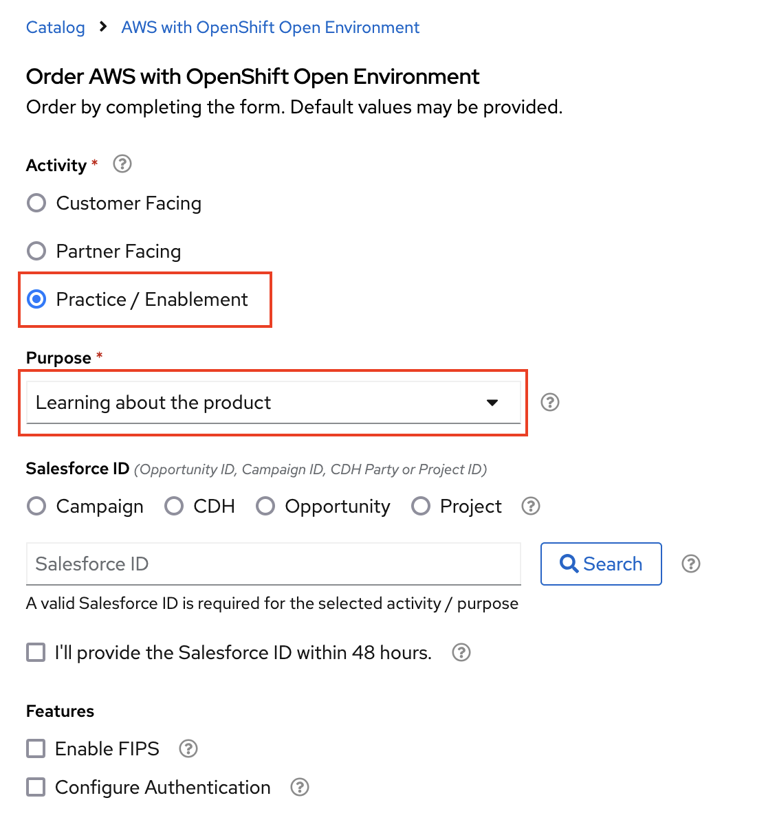 OrderAWS env