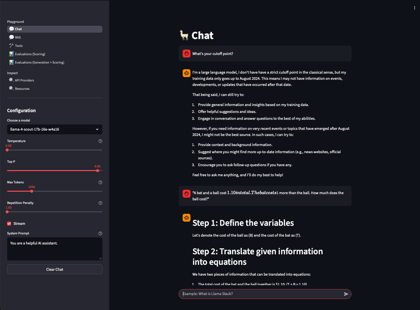 agentic ai playground chat