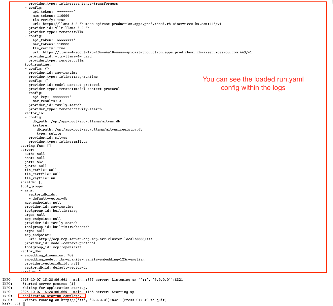 agentic llamastackserver startup