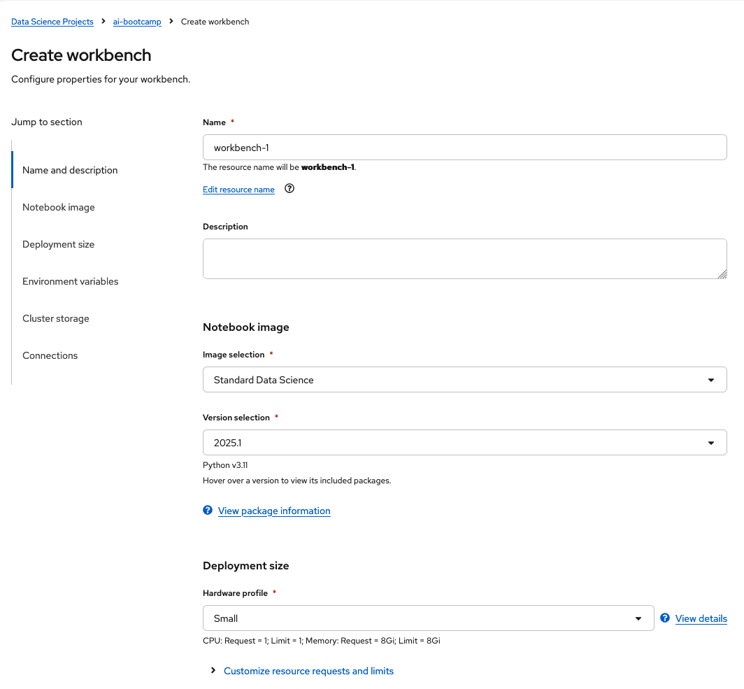 create workbench