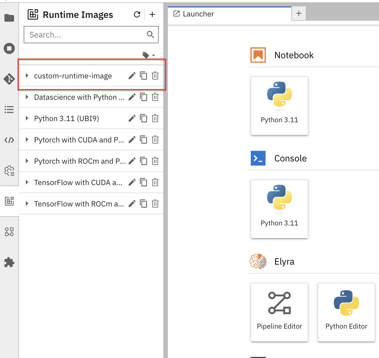 custom runtime image