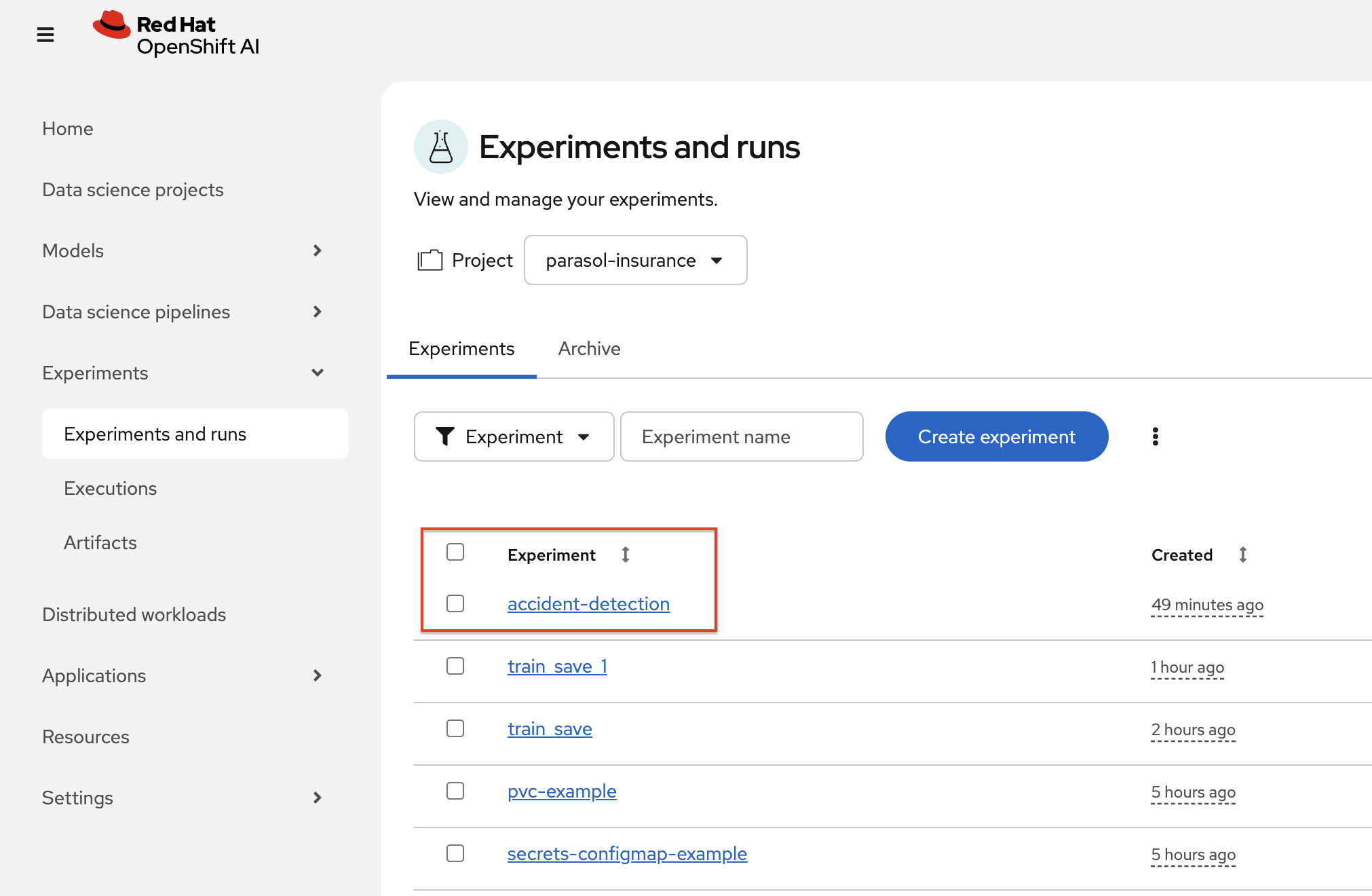 experiments runs