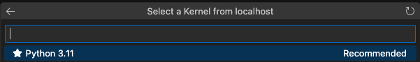 vscode recommended kernel